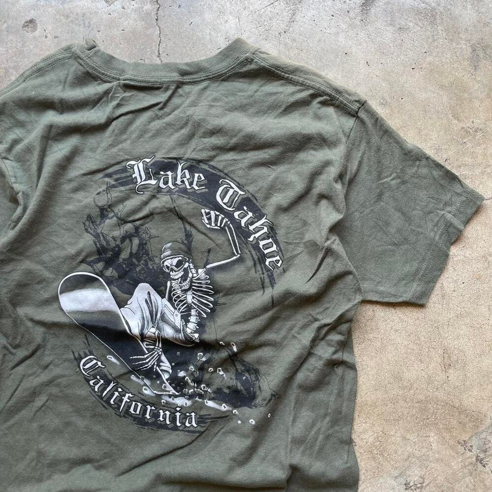 Lake Tahoe Skeleton Snowboarding Tee